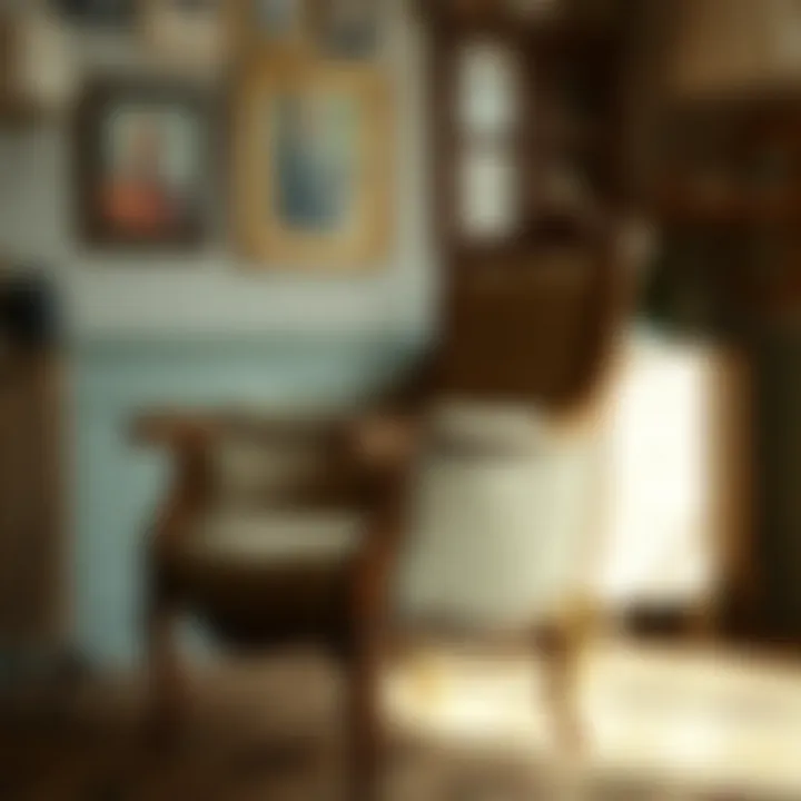 Elegant vintage chair showcasing its unique craftsmanship
