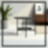 Elegant narrow black end table with a minimalist design