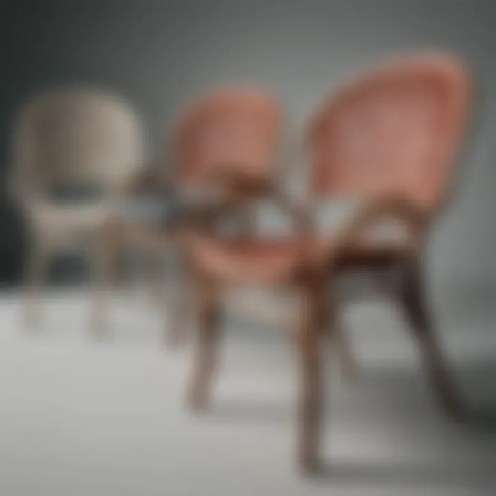An array of wicker chair designs displaying various styles and colors