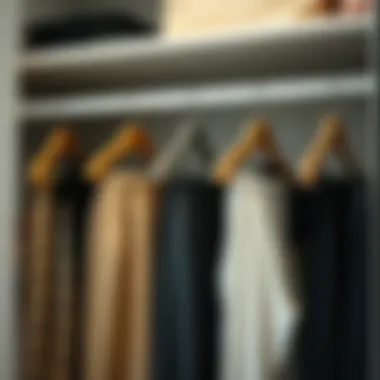 Maximizing Closet Space with Efficient Hangers Organized closet with space-efficient pants hangers