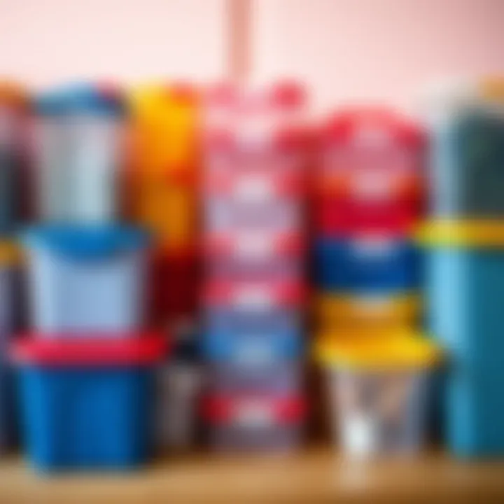 Color-Coded Storage Solutions Color-coded plastic containers for easy identification