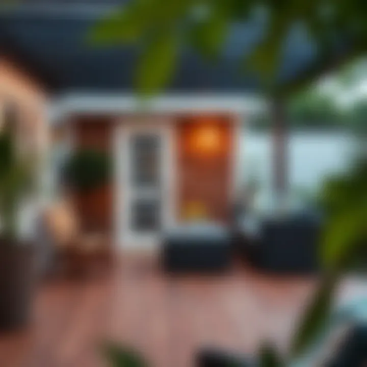 Stylish outdoor space featuring diverse flooring options creating a cohesive look