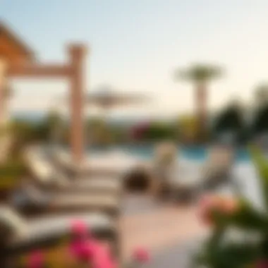 Elegant Patio Setting with Recliners Elegant patio setting featuring recliners and beautiful scenery