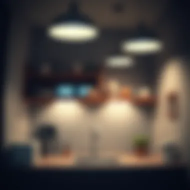 Functional overhead sink lights enhancing workspace efficiency