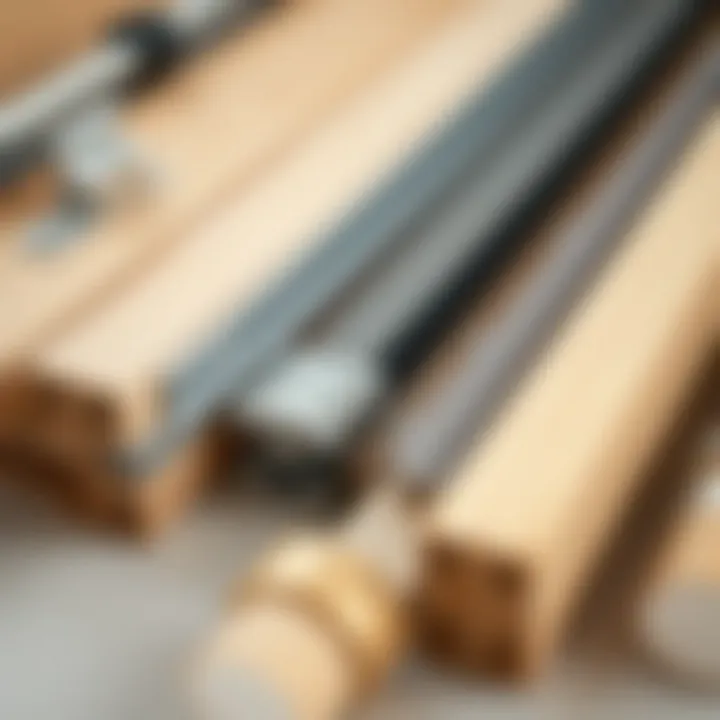 Detailed view of materials used for building pull out rails