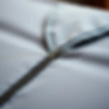 Close-up of zipper detail on a futon cover