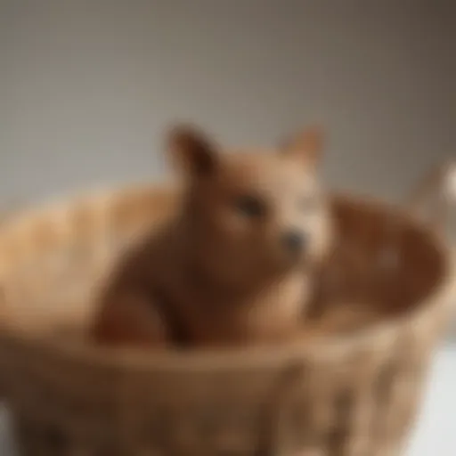 Artisan weaving rattan into an animal-shaped basket