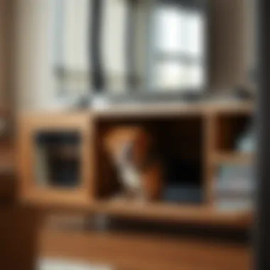 Functional Design Elements in Furniture Close-up of a TV stand highlighting the functionality of a built-in dog kennel