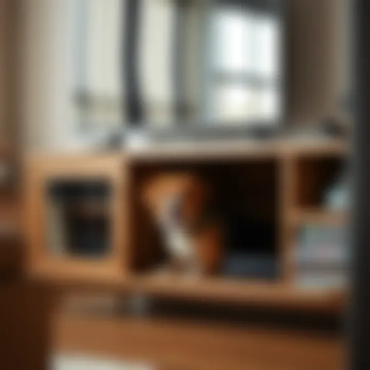 Functional Design Elements in Furniture Close-up of a TV stand highlighting the functionality of a built-in dog kennel