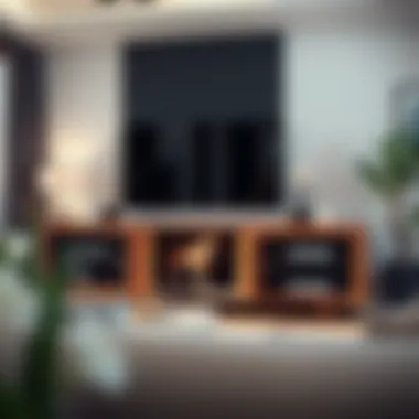 Modern Living Room with Functional Furniture Elegant TV stand with integrated dog kennel blending into a modern living room decor