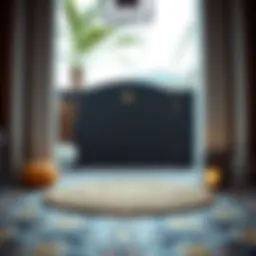 Elegant round outdoor door mat enhancing entryway decor