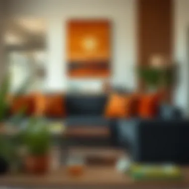 Rust Pillow Covers in Modern Living Room Design Rust pillow covers styled in a modern living room