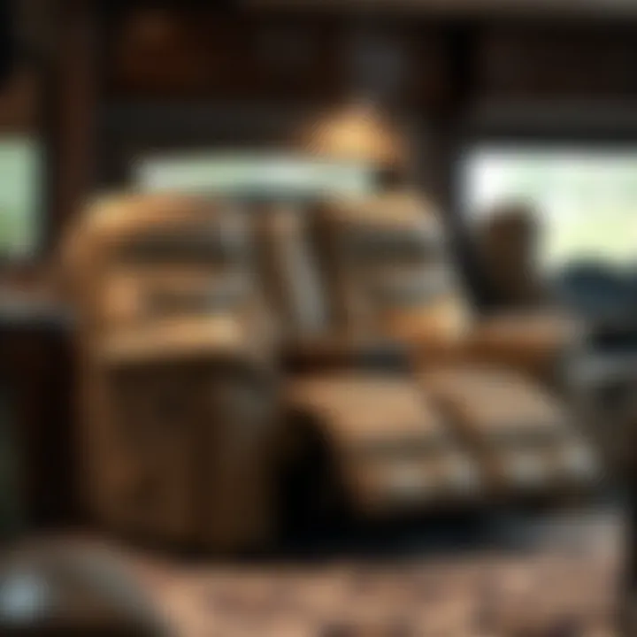 Comfortable RV double recliner with storage features