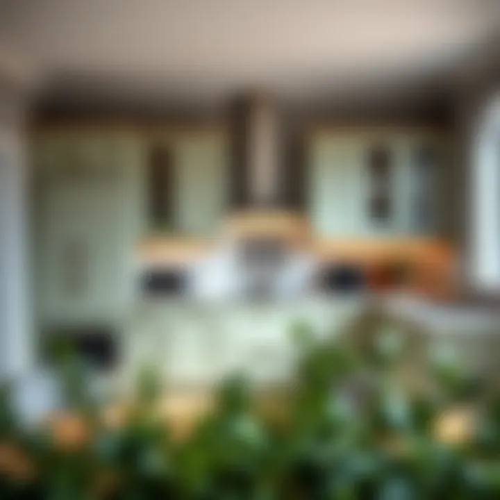 Sophisticated Kitchen with Sage Cabinetry A modern kitchen featuring sage cabinetry and natural wood elements, reflecting sophistication