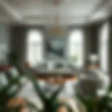 A serene living room adorned with sage-colored accents, showcasing tranquility