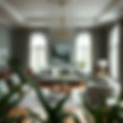 A serene living room adorned with sage-colored accents, showcasing tranquility