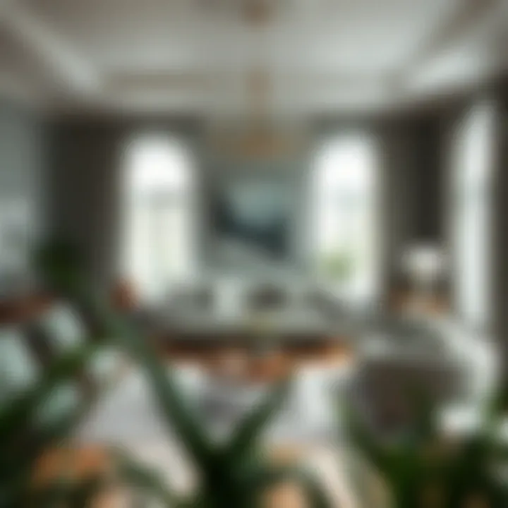 Tranquil Living Room Design with Sage Accents A serene living room adorned with sage-colored accents, showcasing tranquility