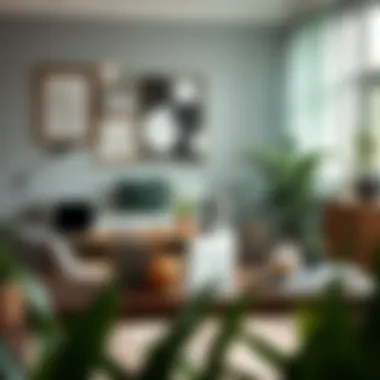 Stylish Workspace Enhanced by Sage Decor A stylish workspace enhanced by sage decor elements, encouraging creativity and focus