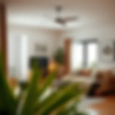 Installation of small tension curtain rod in a cozy living space