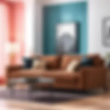 Stylish contemporary sofa design in living room