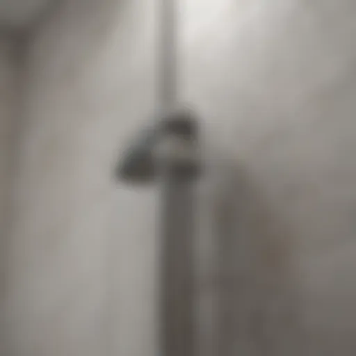 Elegant stainless steel tension shower rod showcasing modern bathroom design.