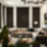 Elegant living room featuring stick up blackout shades