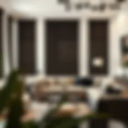 Elegant living room featuring stick up blackout shades