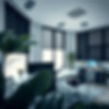 Office Privacy Solutions with Blackout Shades Modern office adorned with stick up blackout shades for privacy