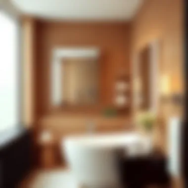 Aesthetic Appeal in Contemporary Spaces Stylish bathroom featuring a mirrored locking cabinet as a focal point