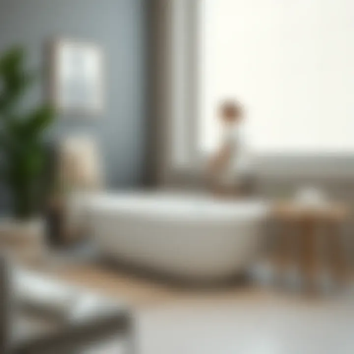 Stylish memory foam bath mat complementing modern bathroom decor