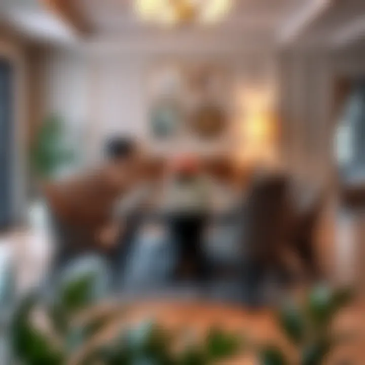 Spacious and inviting ten-seater dining room set in a chic dining environment