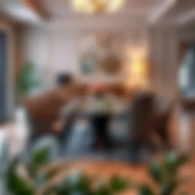Inviting Ten-Seater Dining Set in Chic Setting Spacious and inviting ten-seater dining room set in a chic dining environment