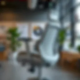 A detailed view of an adjustable ergonomic chair showcasing its customizable features.