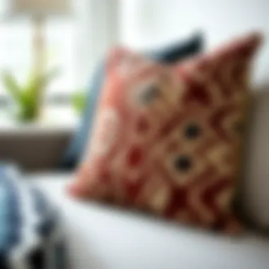 Contemporary Design of a Throw Pillow with Unique Patterns Contemporary design of a throw pillow with unique patterns