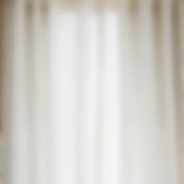 Textural Beauty Close-up of luxurious fabric used for white 90-inch curtains