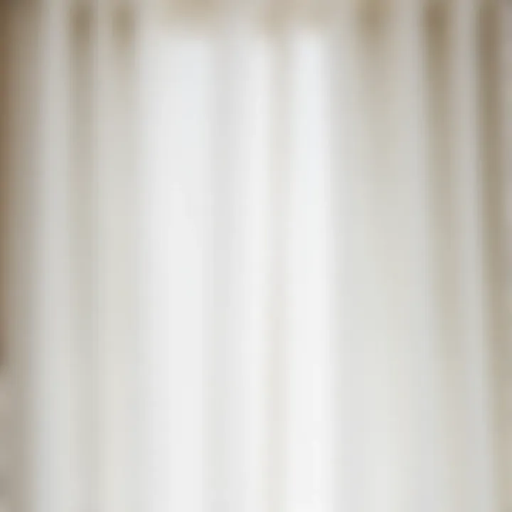 Textural Beauty Close-up of luxurious fabric used for white 90-inch curtains