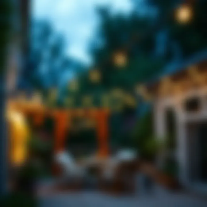 String Lights Creating Cozy Outdoor Ambiance Ambient string lights draped over a patio