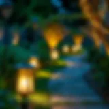 Elegant pathway lighting illuminating garden path