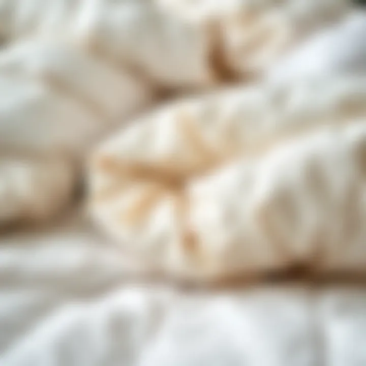 Close-up of various comforter materials showcasing texture and softness