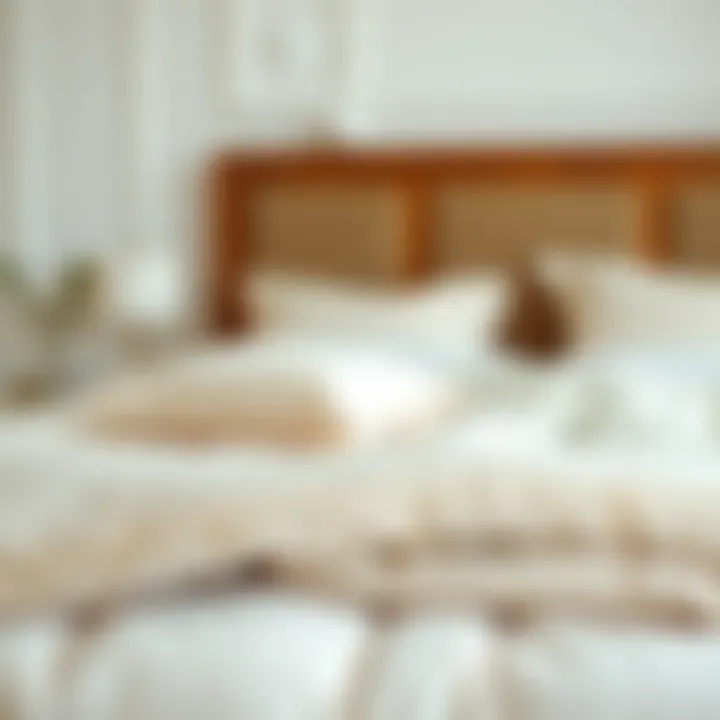 Luxurious soft comforter draped over a beautifully made bed