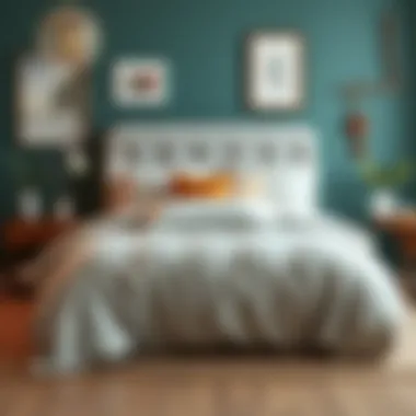 Stylish bedroom with color-coordinated comforter and decor