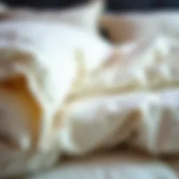 A close-up view of various cooling comforter materials