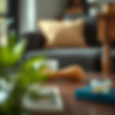 Elegant wooden hand whisk resting on a coffee table