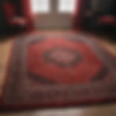 Historical red and black rug showcasing cultural significance