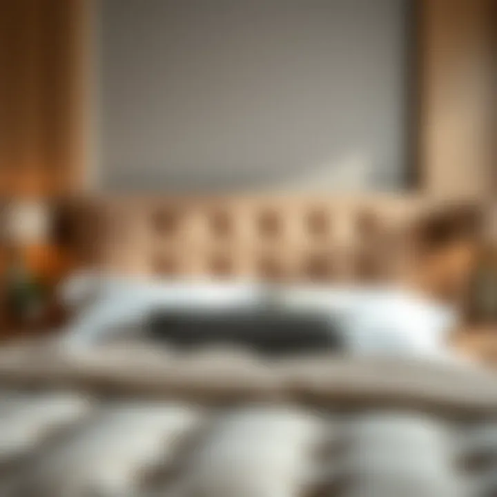 Variety of materials used in headboards and nightstands.