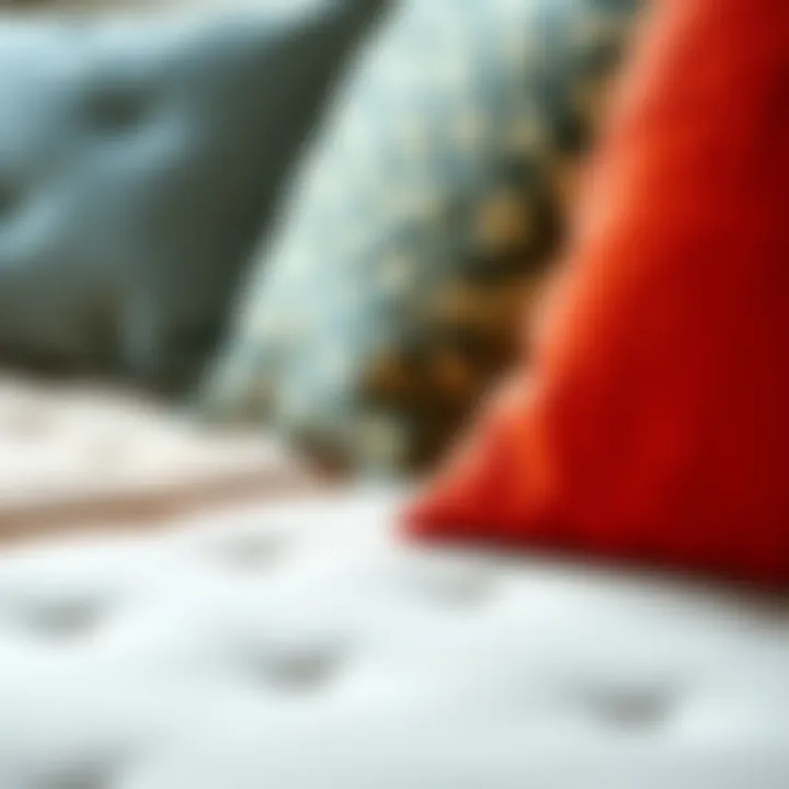 Close-up view of various fabrics and textures used for large pillow chairs.