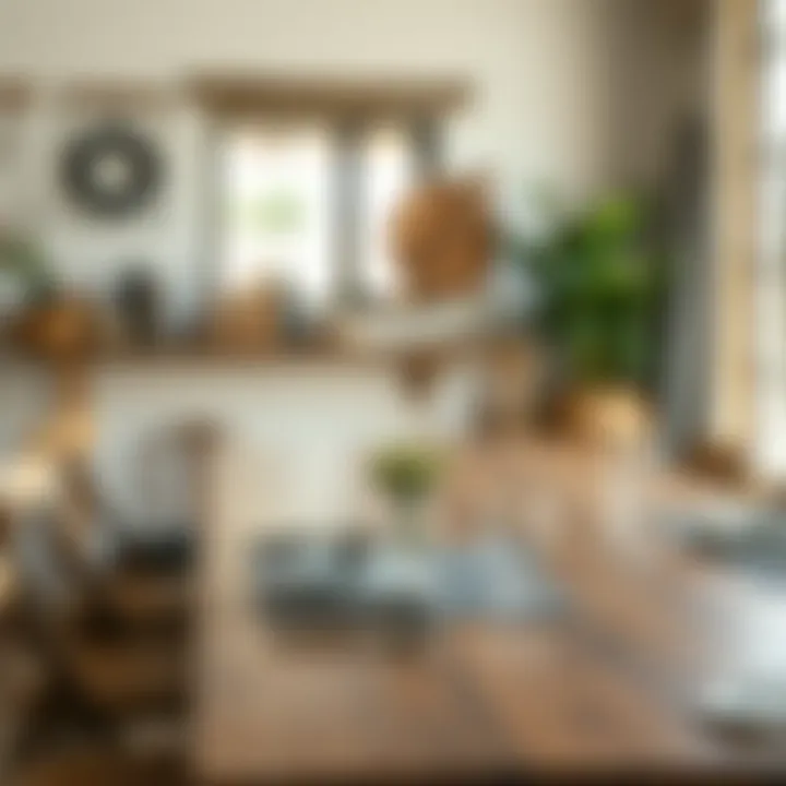 Grey table mats enhancing a rustic dining setting with wooden elements and soft lighting