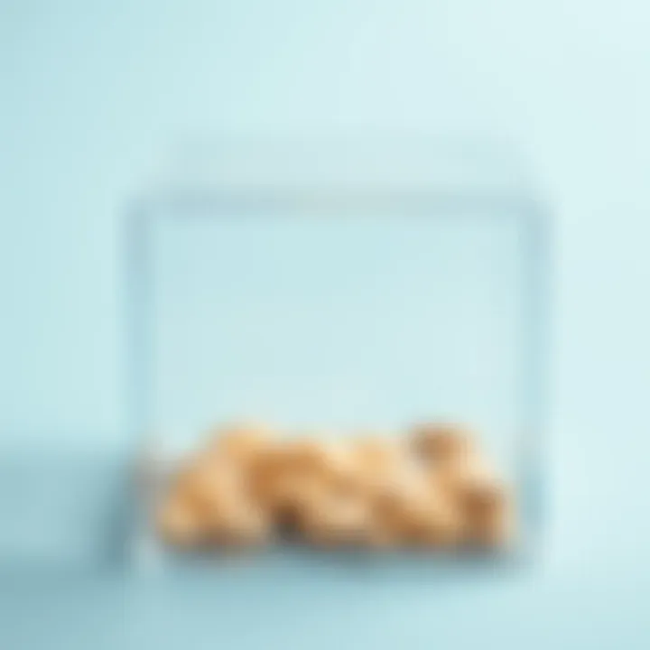 Close-up of a clear box highlighting its material texture and design