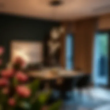 Innovative Dining Area Lighting A modern dining area featuring innovative lighting fixtures that enhance the decor.