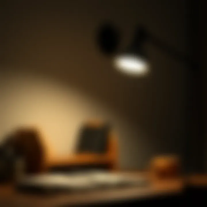 Focused Study Lighting Functional wall mounted lamp providing focused lighting for study